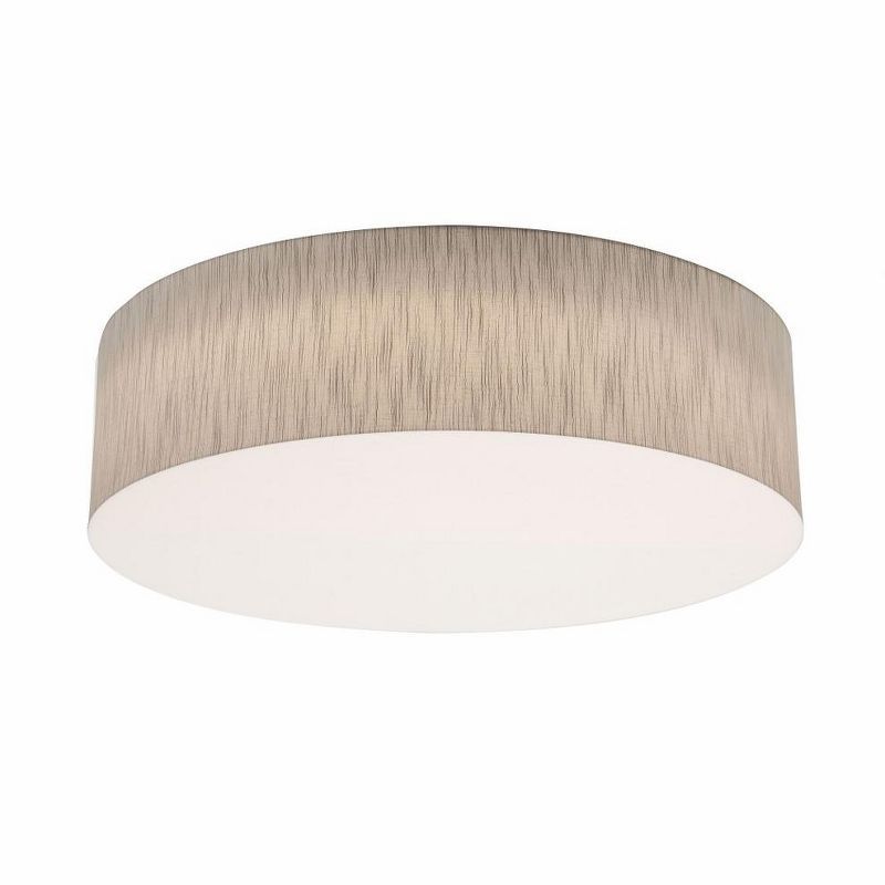 Anton 24'' Jute and White Drum Flush Mount Light