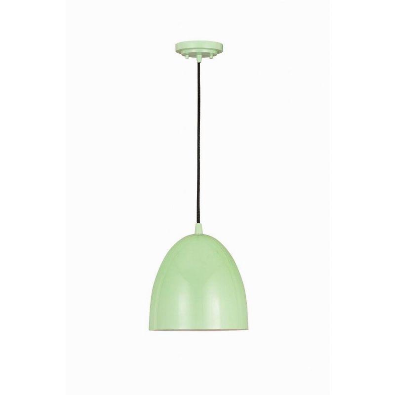 Mid-Century Modern Mint Dome Pendant Light 9.5"