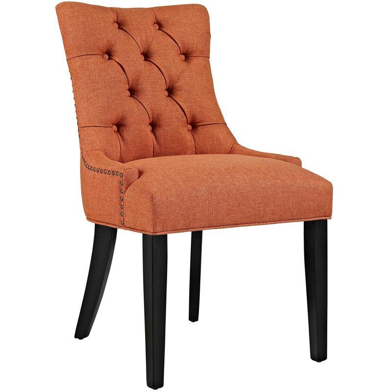 Regal Orange Tufted Parsons Side Chair with Nailhead Trim