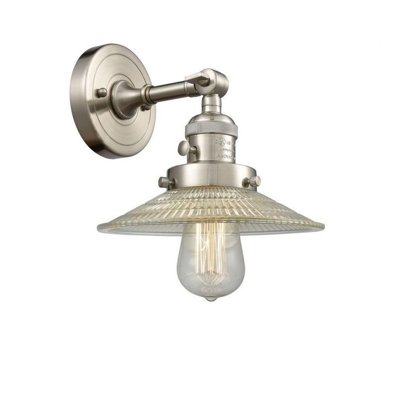 Nickel Dimmable 8.5" Adjustable Sconce with Brass Swivel