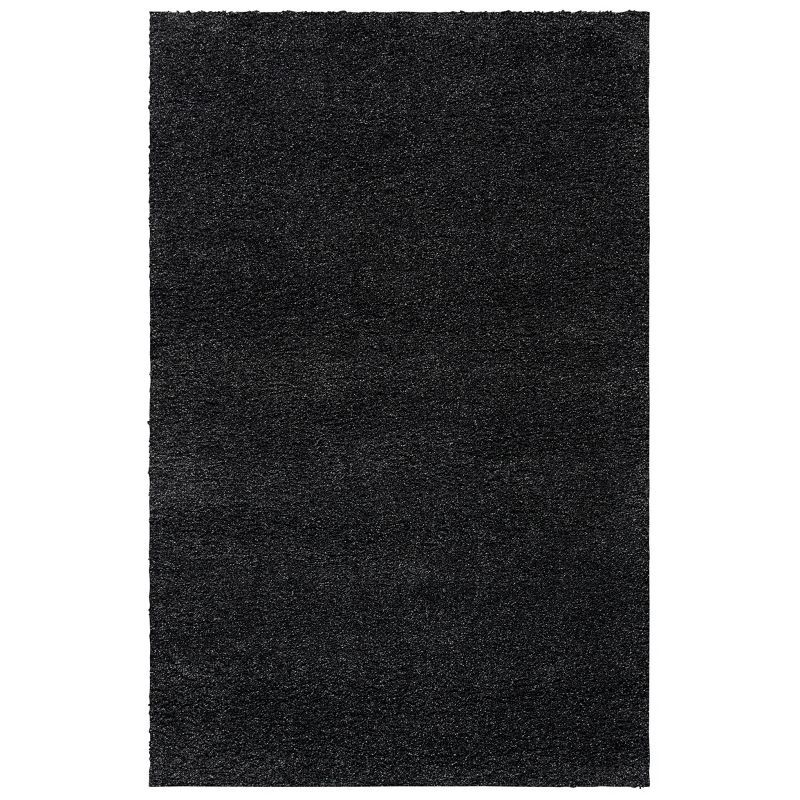 Reversible Dark Grey Solid Shag Rug 6' x 9' - Synthetic Easy Care