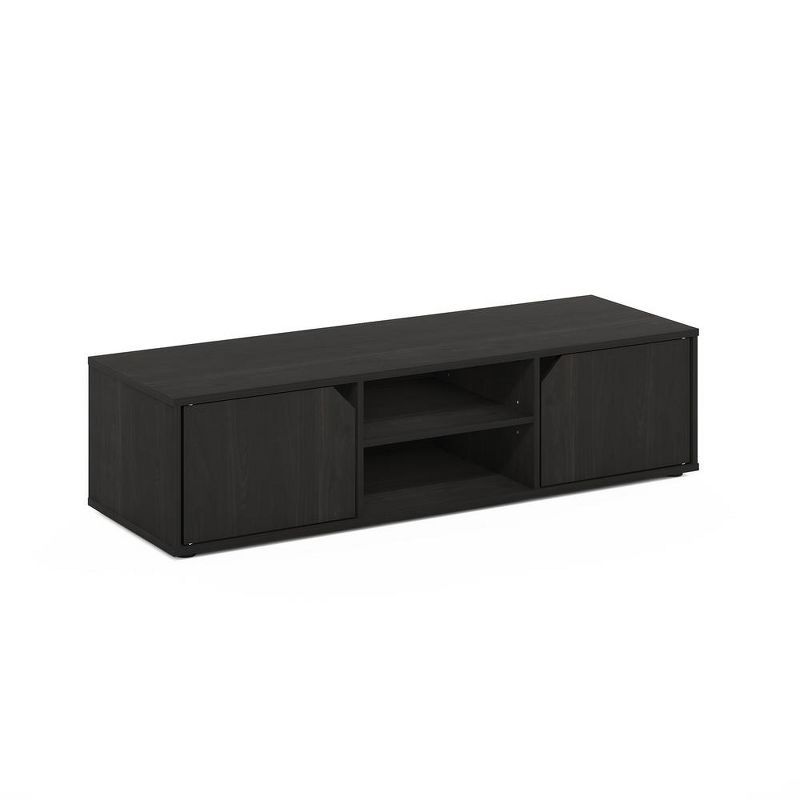 Espresso Composite Wood TV Stand with Cabinets and Fireplace