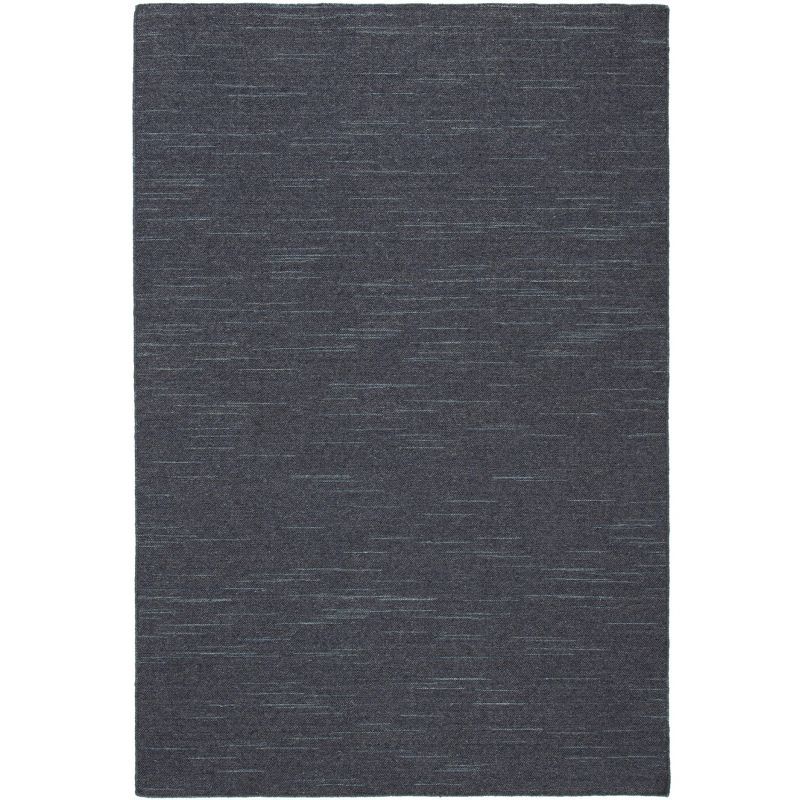 Handmade Dark Grey Wool 8' x 10' Flat Woven Area Rug