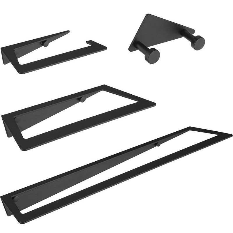 Matte Black Stainless Steel 4-Piece Bathroom Hardware Set