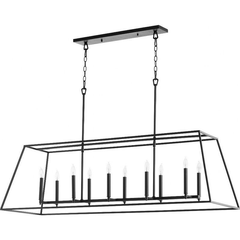 Gabriel 10-Light Black Glass Linear Pendant