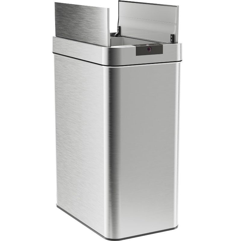 13 Gallon Brushed Stainless Steel Touchless Motion Sensor Trash Can