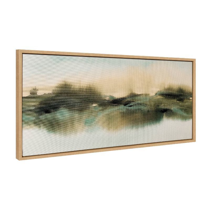 Tranquil Meadows Natural Framed Canvas Landscape Art