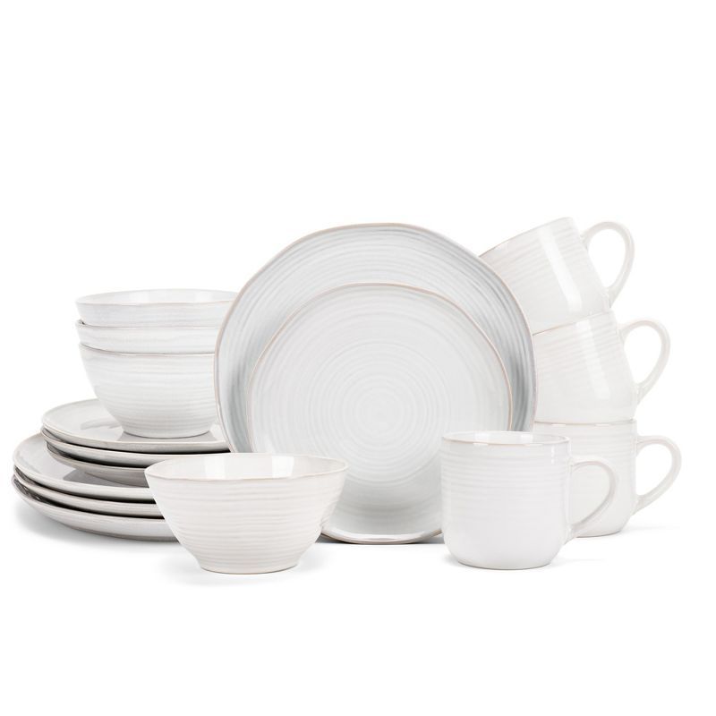 Classic White 16-Piece Ceramic Stoneware Dinnerware Set