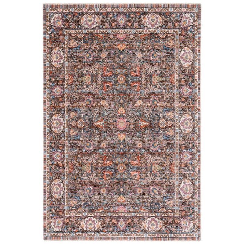 Hand-Knotted Blue Synthetic Stain-Resistant Area Rug