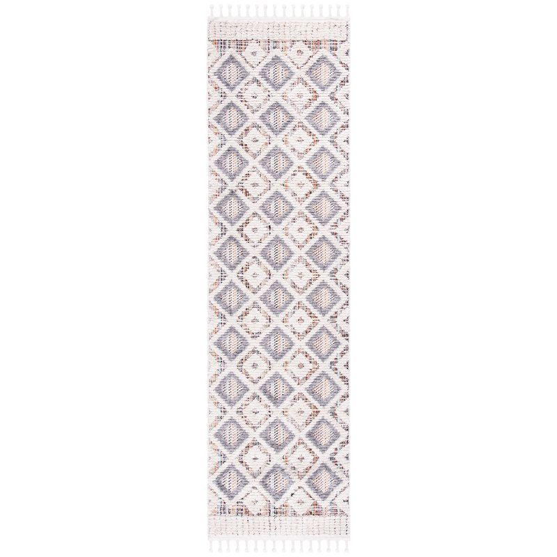 Nomadic Artistry Gray Hand-Knotted Wool & Synthetic Area Rug - 2'2" x 6'