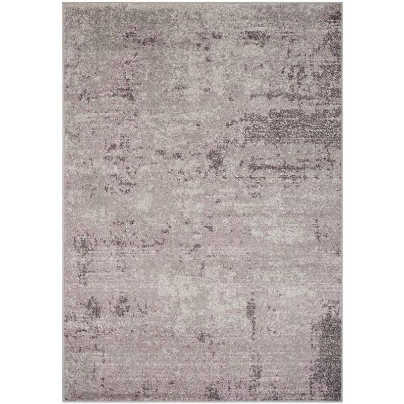 Gray Weathered Synthetic Hand-knotted Area Rug, 8' x 8'