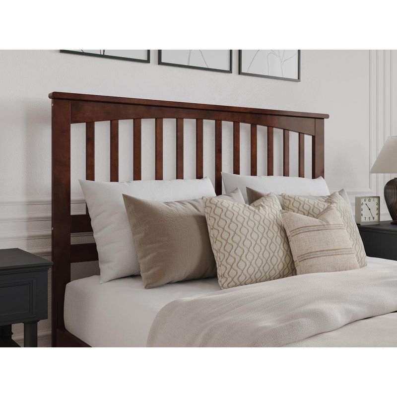 Walnut Queen Solid Wood Mission Headboard with USB Charger