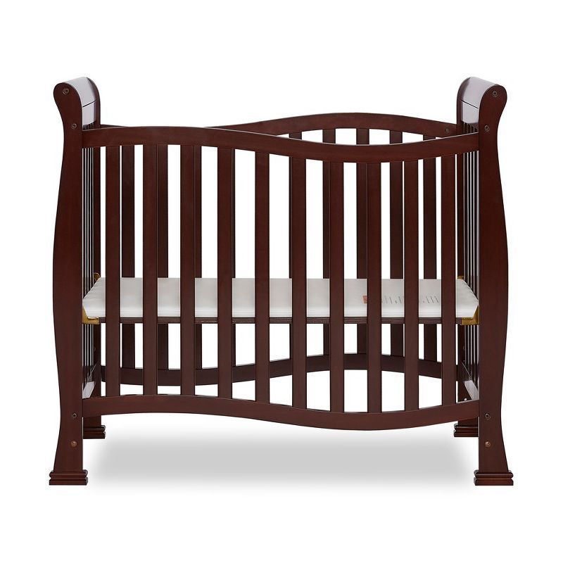 Espresso Pine 4-in-1 Convertible Mini Crib with Adjustable Mattress