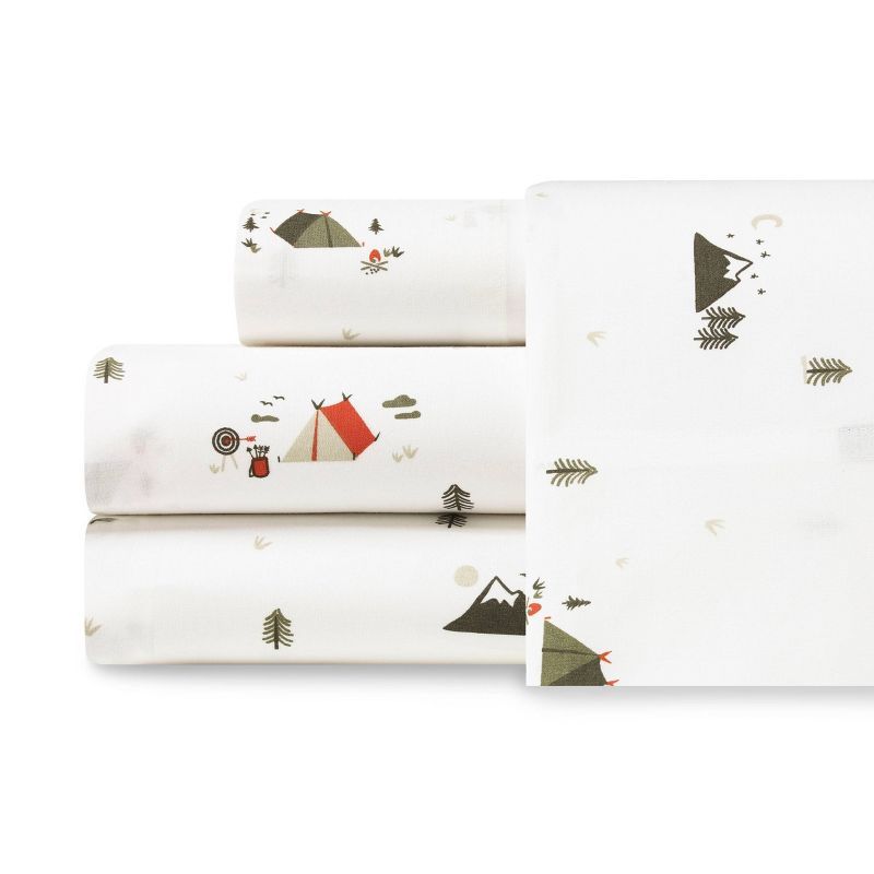 Queen White Cotton Percale Camping Sheet Set