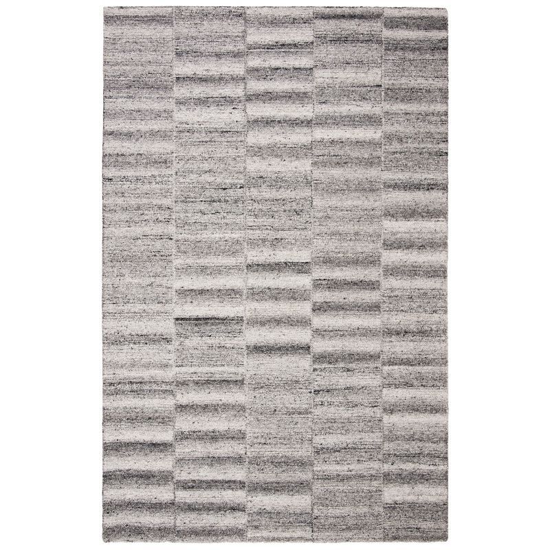 Gray Abstract Handmade Tufted Wool 6' x 9' Area Rug