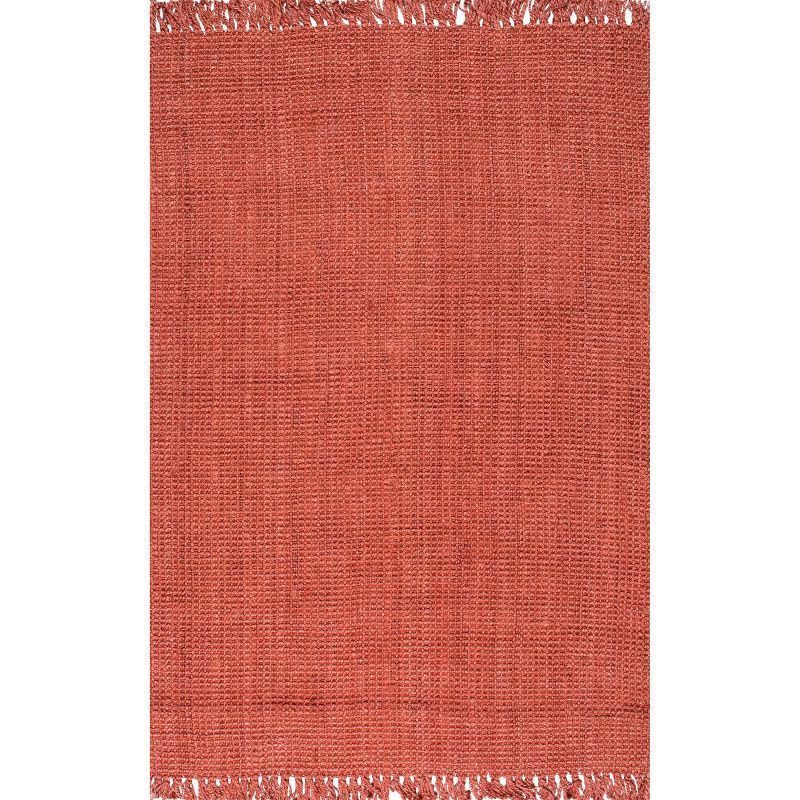 Handmade Terracotta Braided Jute 6' x 9' Rectangular Rug