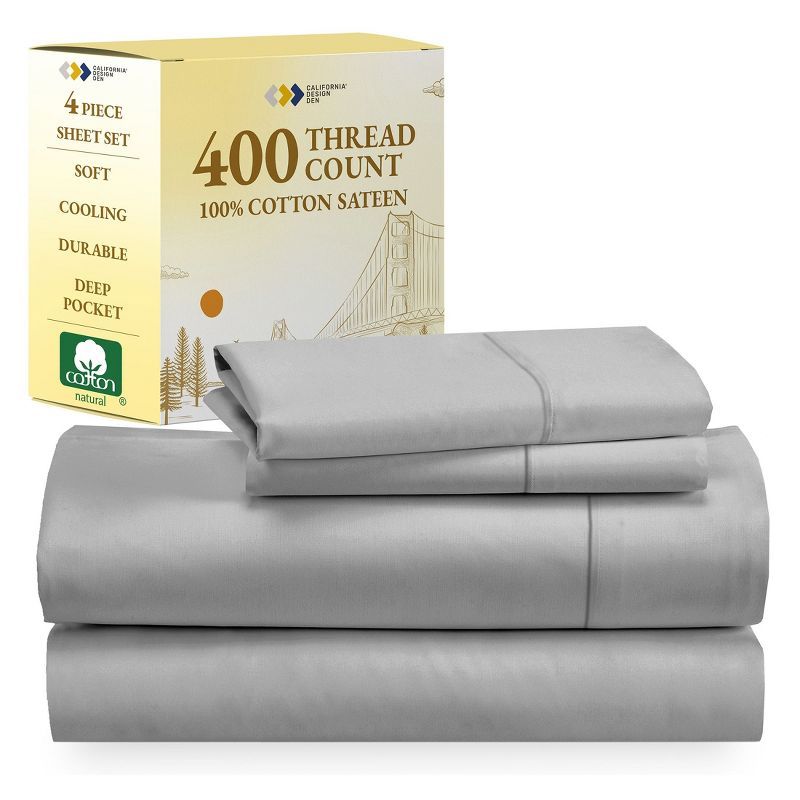 Light Gray Egyptian Cotton California King Sheet Set