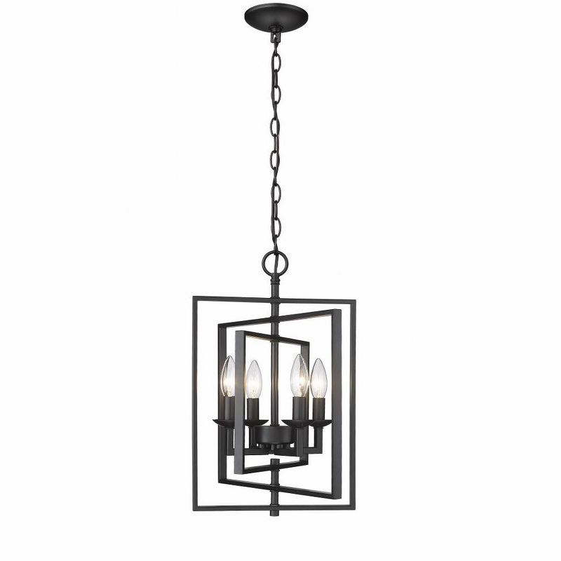 Nellis Matte Black Modern Incandescent Lantern Pendant