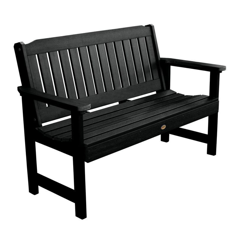 Lehigh 52" Black Recycled Plastic Garden Bench