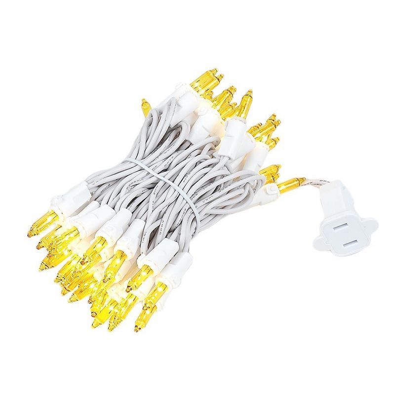 11' White Wire Warm White Incandescent Outdoor Christmas Tree Lights