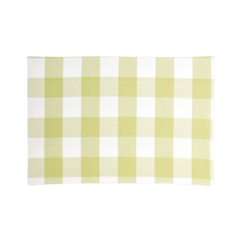 Franklin Green and White Checkered Cotton Placemats Set of 6