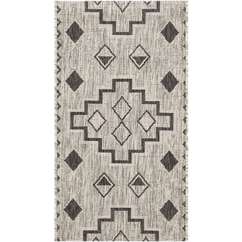 Modern Square Gray Easy-Care Synthetic Area Rug