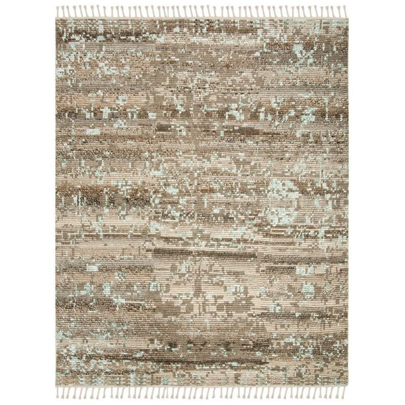 Kenya Beige Silver Hand-Knotted Wool 9' x 12' Rug