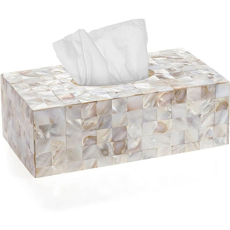 Milano Mother of Pearl Rectangular Tissue Box Cover