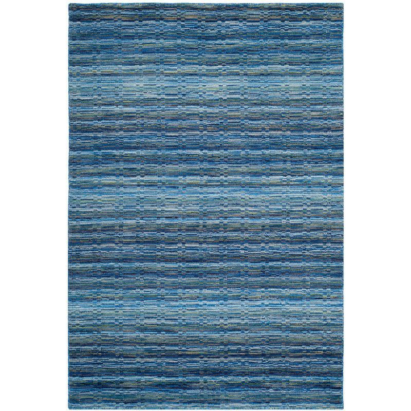 Hand-Knotted Himalayan Bliss Blue Wool 5' x 8' Area Rug