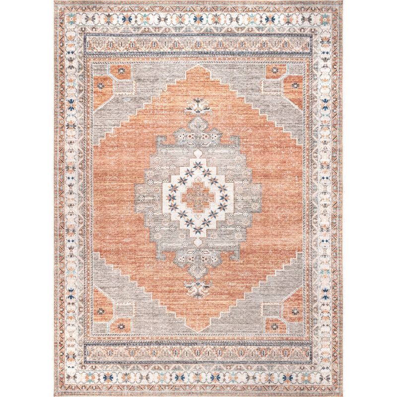 Reversible Medallion Synthetic Area Rug 8' x 10' - Easy Care & Stain-Resistant