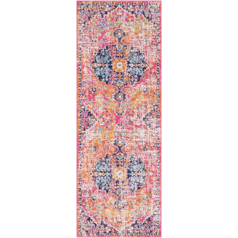 Bohemian Multi-Color Floral Motif Runner Rug