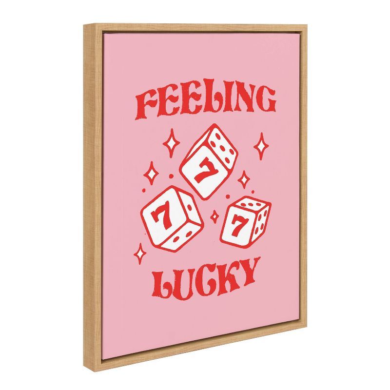 Feeling Lucky Pink and Red Casino Dice Canvas Print