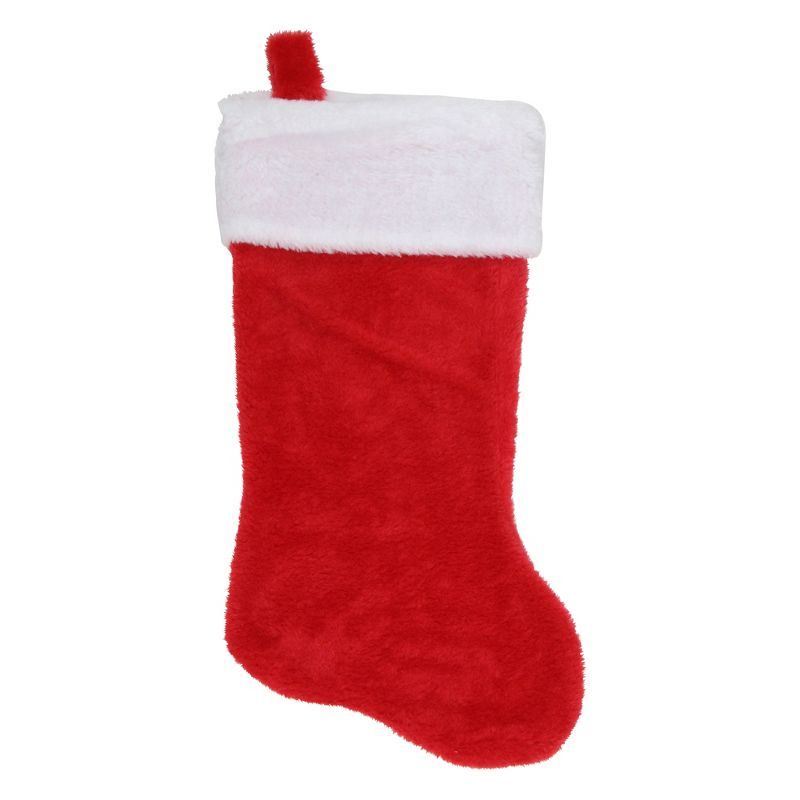 Traditional Red and White Faux Fur Christmas Stocking