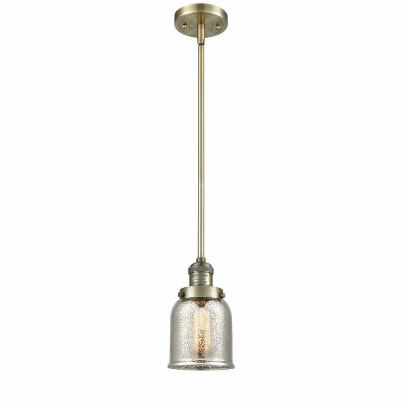 Antique Brass Mini Pendant Light with Glass Shade