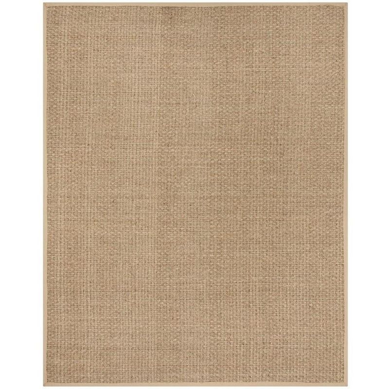 Round Natural Beige Hand-Knotted Cotton Area Rug