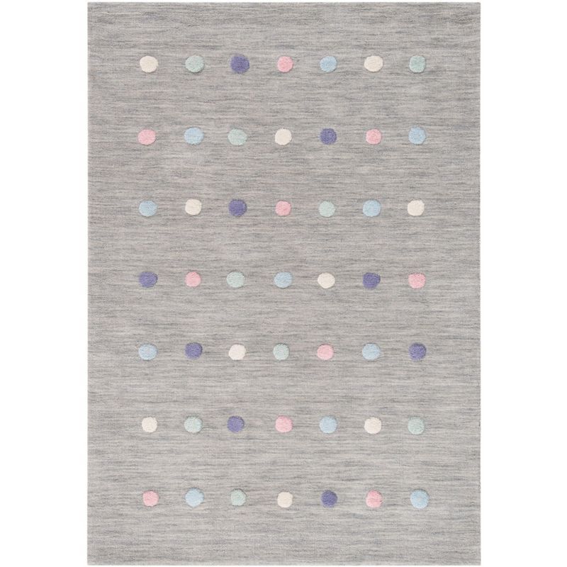 Handmade Gray Wool Tufted Kids Area Rug 4' x 6'