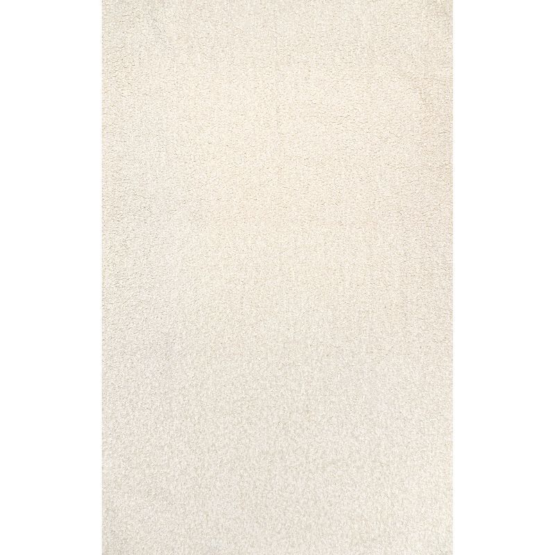 Elysian White Shaggy Faux Sheepskin 3' x 5' Washable Rug