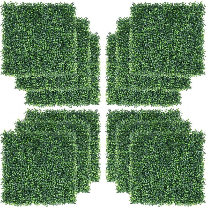 20" x 20" Green Plastic Boxwood Topiary Panels for Indoor & Outdoor