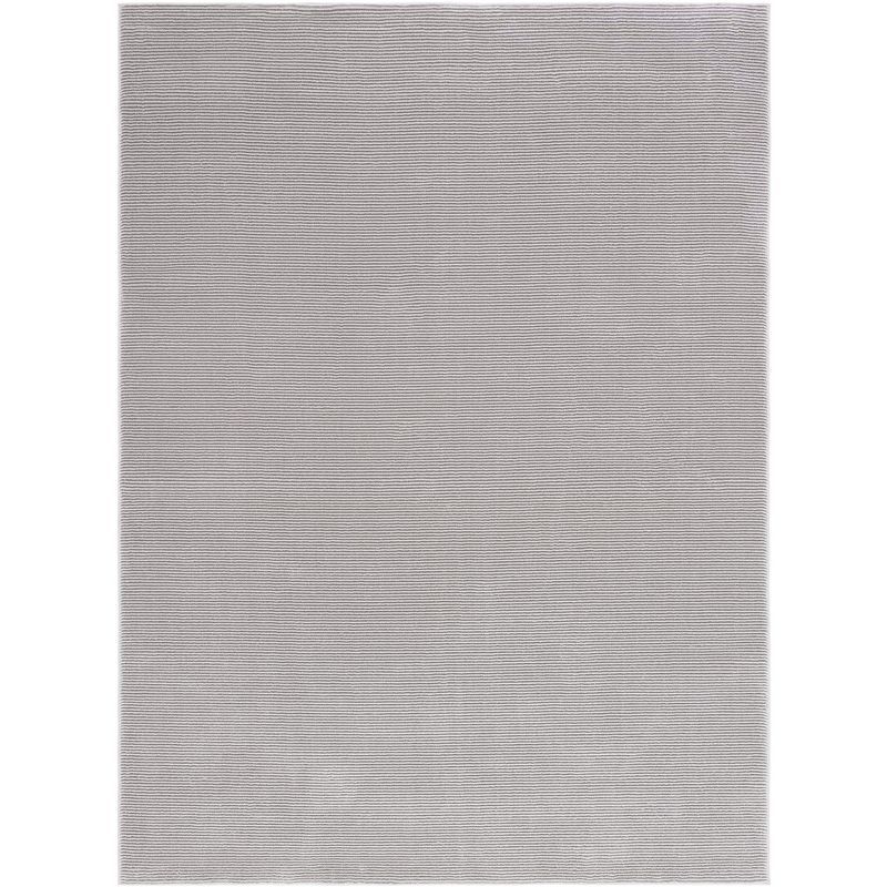 Gray Geometric Hand-Knotted Rectangular Area Rug