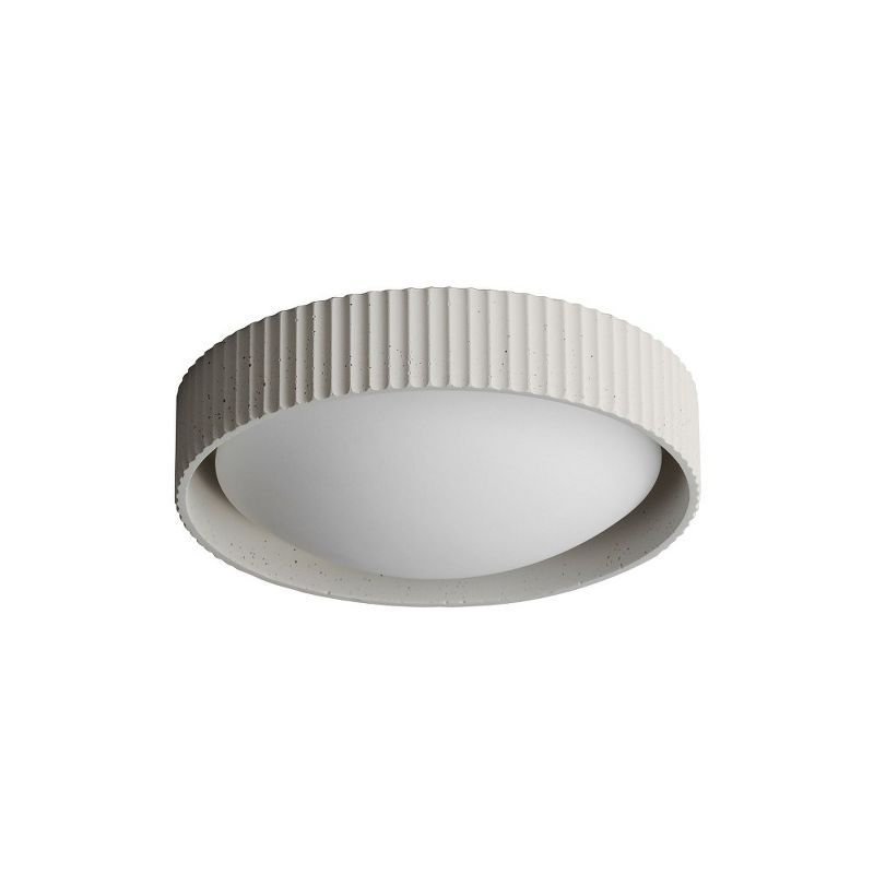 Chaulk White Concrete LED Flush Mount Ceiling Light