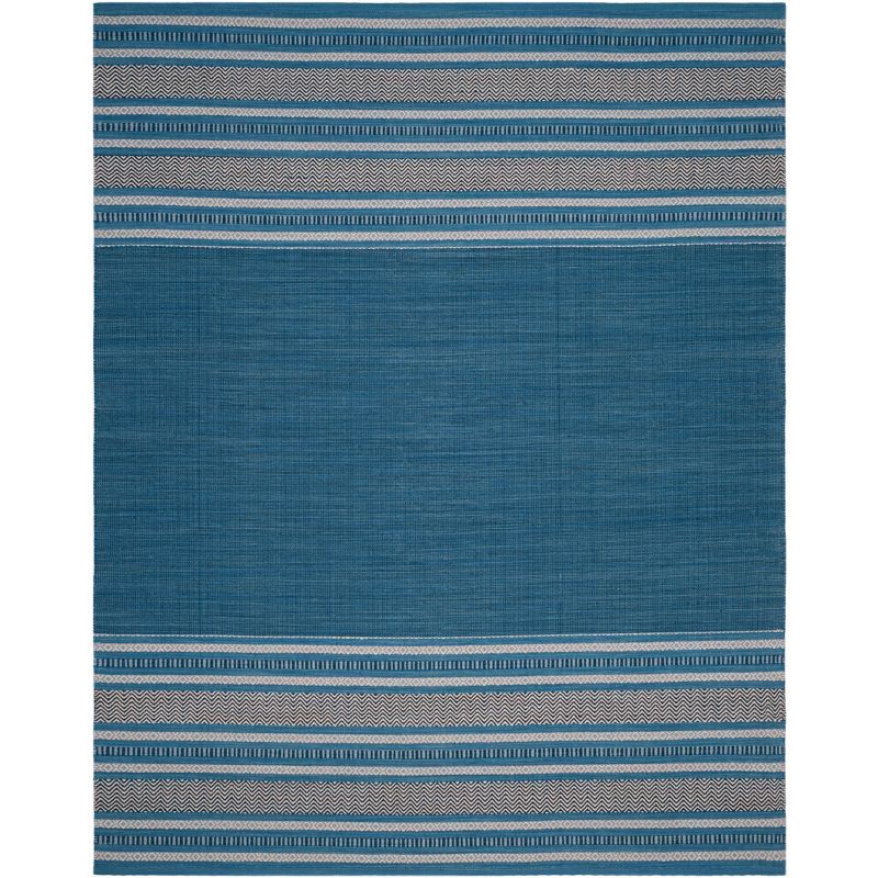 Coastal Breeze Blue Cotton 6' x 9' Handwoven Area Rug