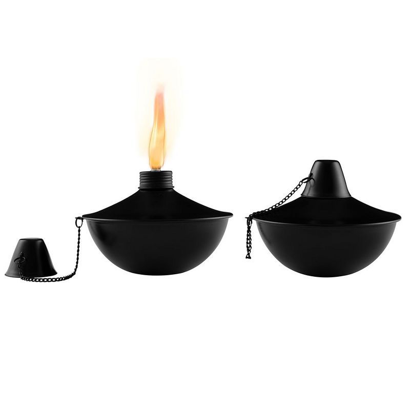 Black Metal Tabletop Citronella Torches, Set of 2