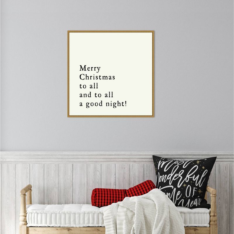 Merry Christmas To All Gold Framed Canvas Print