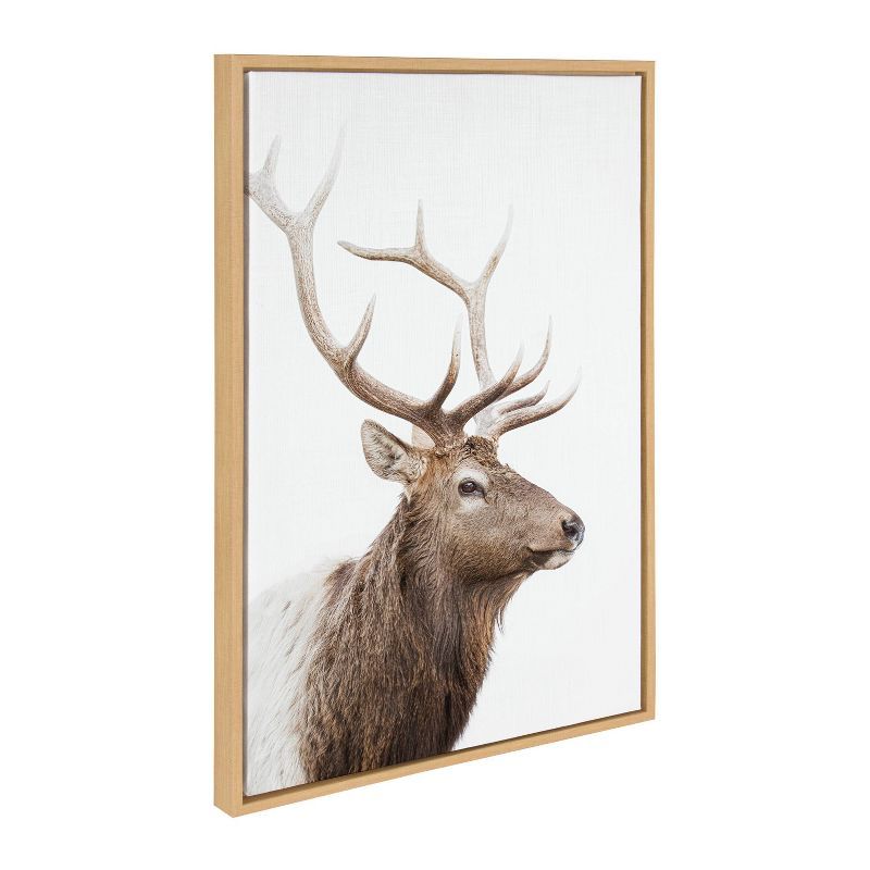 Natural Stag Profile Animal Canvas Wall Art