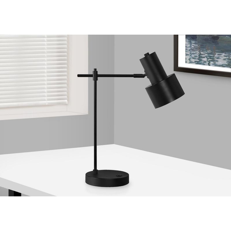 Adjustable Black Metal Desk Lamp with USB Port