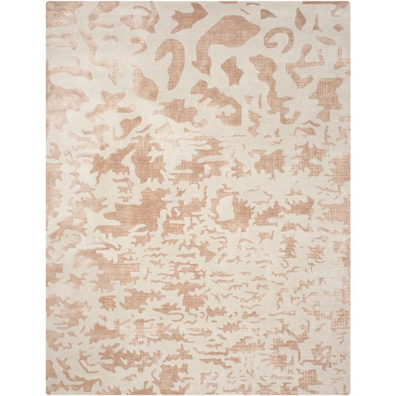 Ivory and Beige Hand-Tufted Wool and Viscose Area Rug, 8'3" x 11'