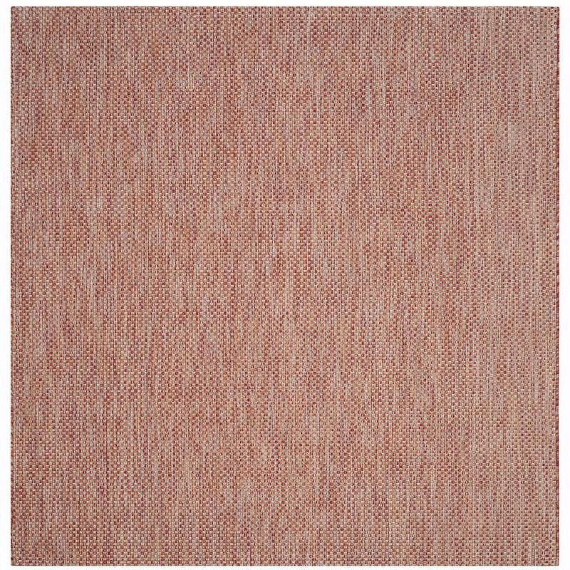 Terracotta and Beige Square Outdoor Area Rug