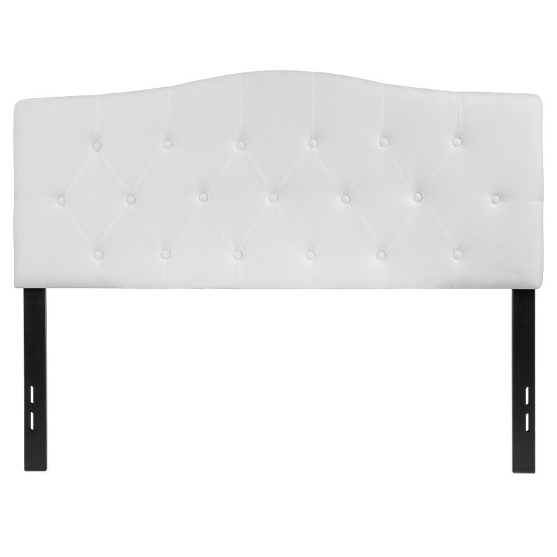 Elegant Full-Size White Tufted Upholstered Headboard