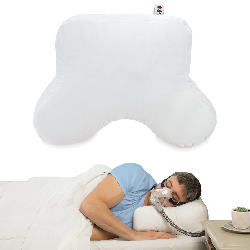 White Contoured CPAP Pillow with Latex Foam