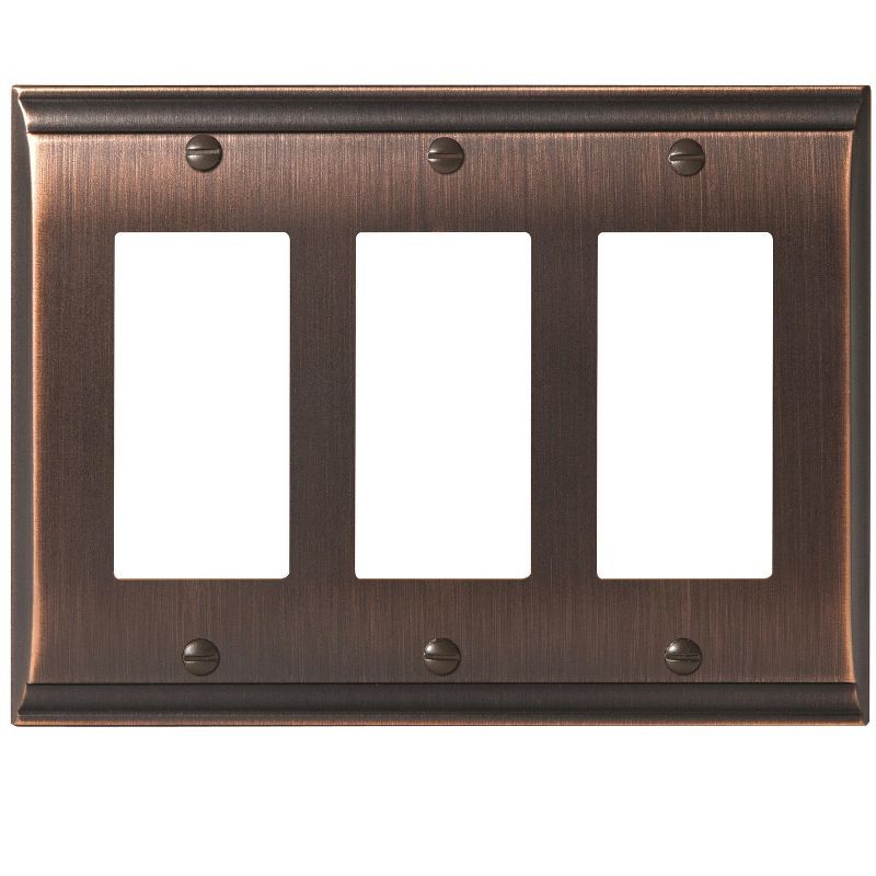 Oil Rubbed Bronze Triple Rocker Switch Wall Plate